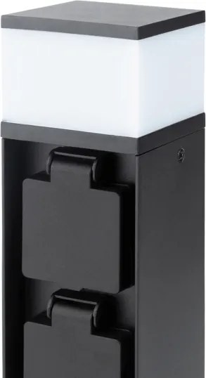 Brilagi - Lampă de exterior cu 2 prize SCHUKO, 1xG9/11W/230V, IP44, neagră