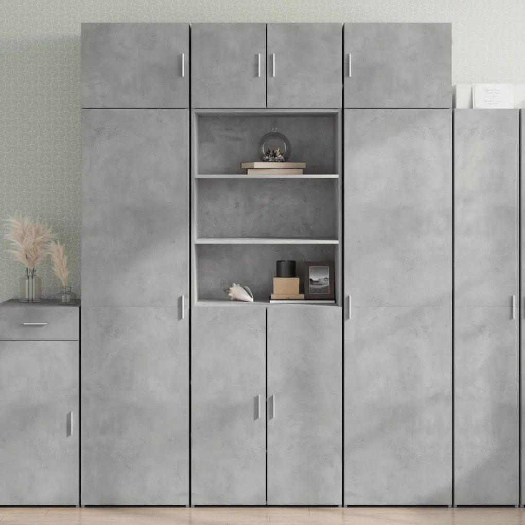 vidaXL Dulap înalt, gri beton, 70x42,5x185 cm, lemn prelucrat