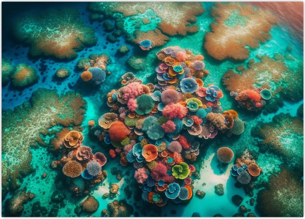 Tablou pe sticlă - Priveliște spre mare (70x50 cm)