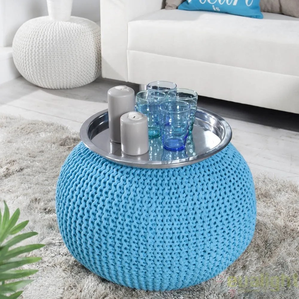 Taburete multifunctional Leeds 50cm albastru A-23104 VC