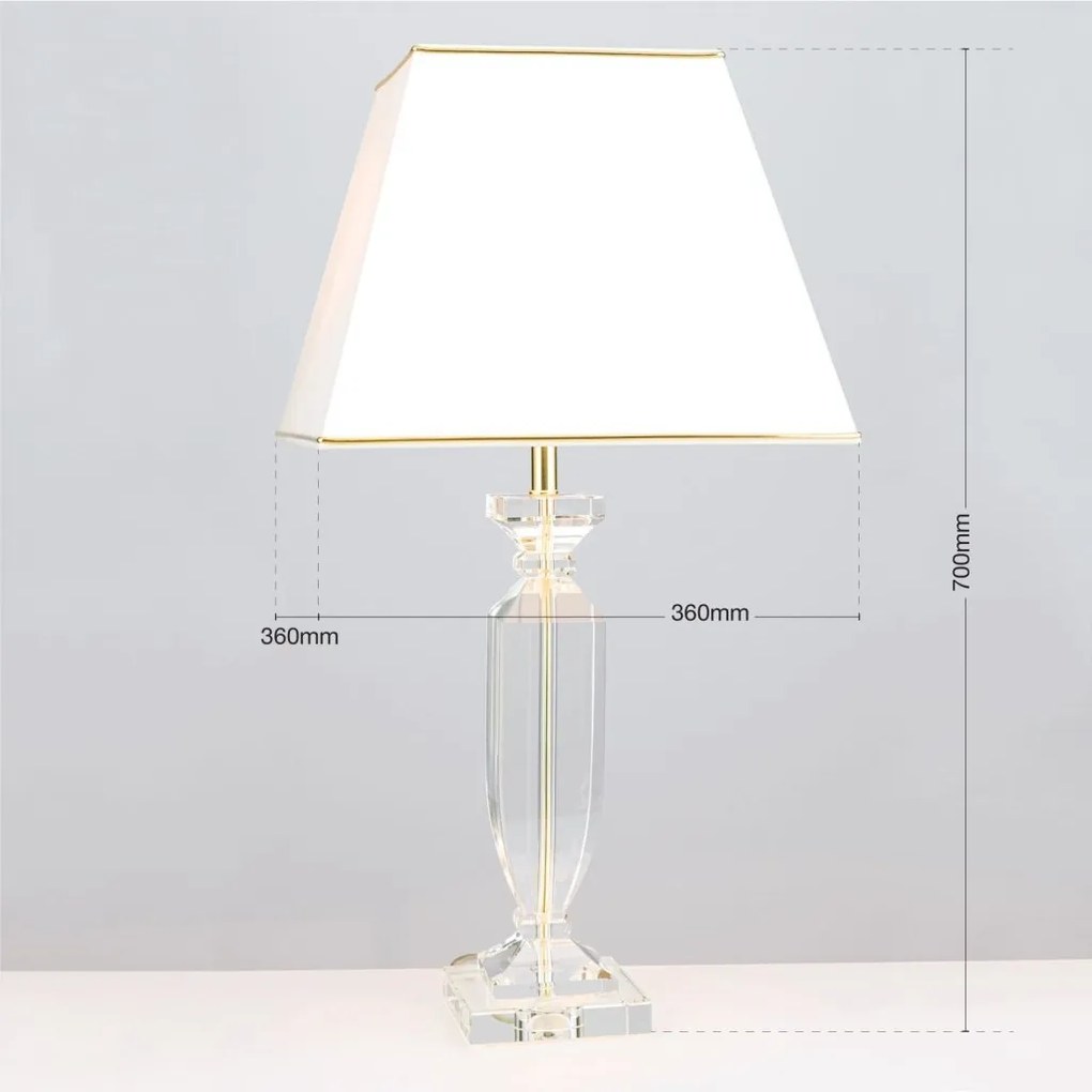 Veioza design decorativ cu cristal K9 POKAL crem/auriu