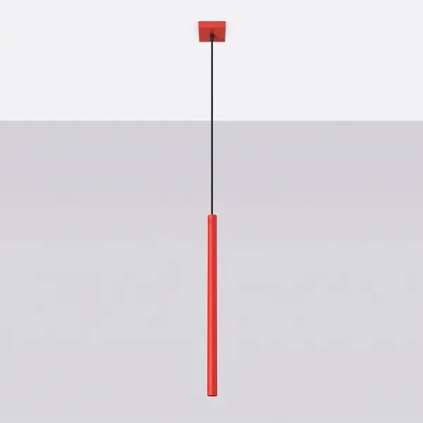Sollux SL.2141 - Lustră suspendată PASTELO pe cablu 1xG9/8W/230V roșie