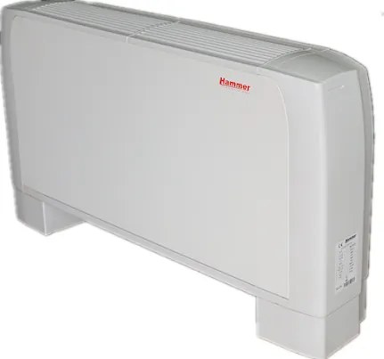 Ventilo Convector Ambianzza Hammer, Carcasat, Modular, de Pardoseala, 2 randuri, 2 tevi (tur-retur) apa, putere incalzire 4 - 5 Kw