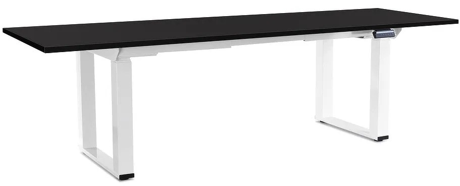 Masă înălțime reglabilă OfficeTech Strong 240 x 80 cm, picioare albe, negru