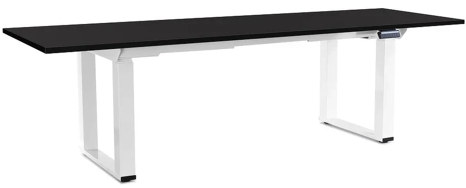 Masă înălțime reglabilă OfficeTech Strong 240 x 80 cm, picioare albe, negru