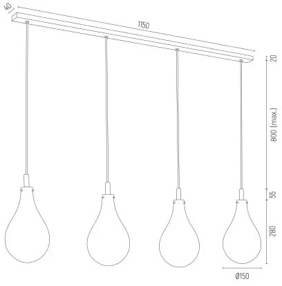 Lustră pe cablu OAKLAND 4xG9/6W/230V Argon 1741