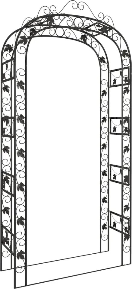 vidaXL Arcadă de grădină, negru, 116x45x240 cm, oțel