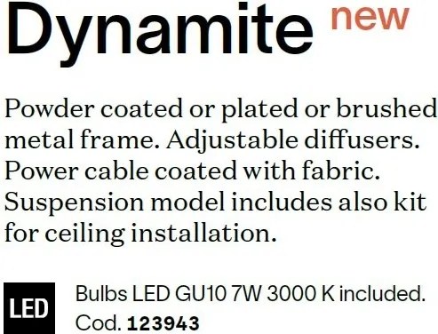 Lustra suspendata DYNAMITE SP4 SQUARE OTTONE