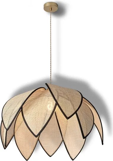 Osram - Lustră suspendată pe cablu DECOR RATTAN 1x E27/15W/230V Ø 67 cm bej/negru