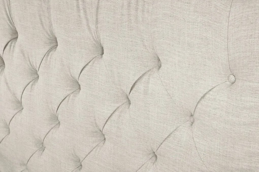 Pat elegant tapitat cu tesatura bej, PARIS CHESTERFIELD 180x200cm