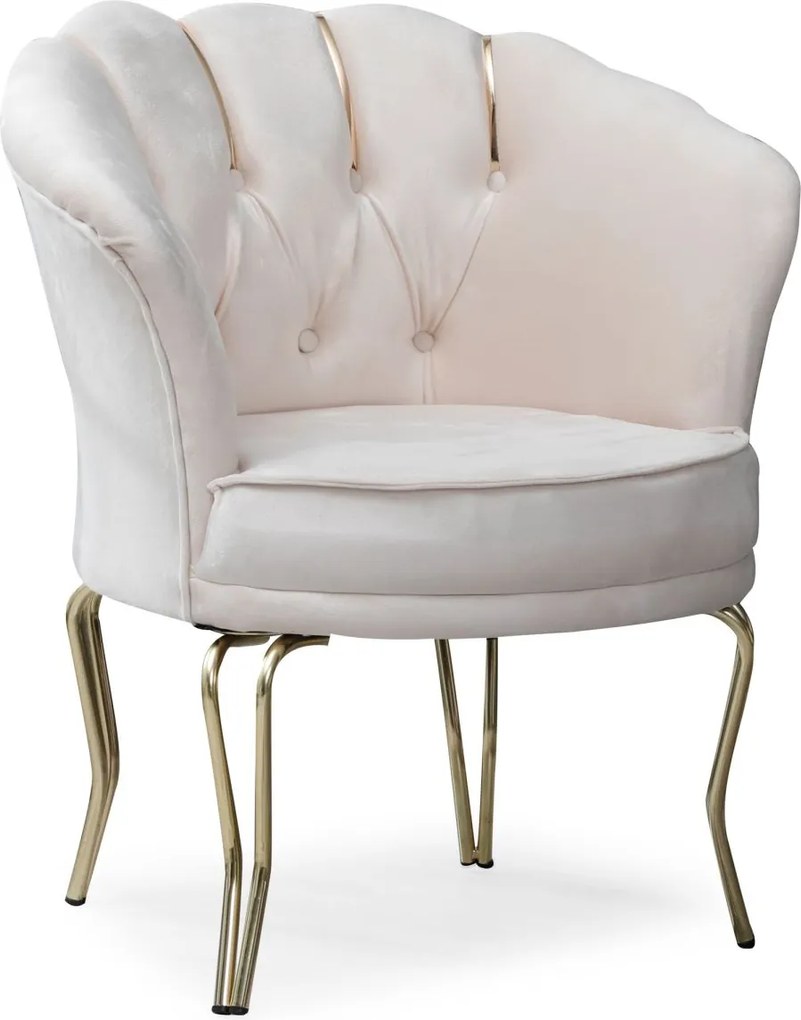 Fotoliu Viena, scaun, verde-auriu, picioare metal auriu, Homs