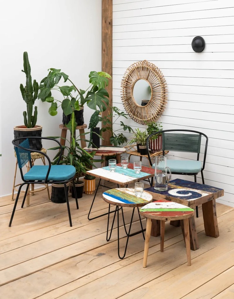Scaun dining albastru din textil, Arena
