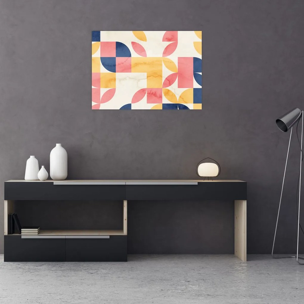 Tablou - Abstracție cu modele retro (70x50 cm)