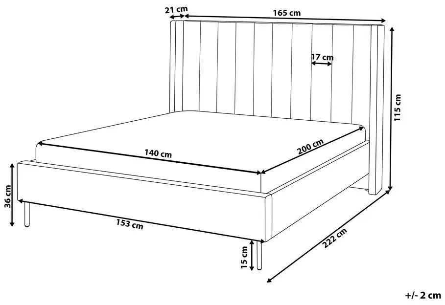Pat matrimonial 140 cm Vue (boucle bej) (cu somieră). 1076452