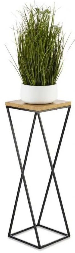 Suport pentru flori LOFT 70x24 cm negru/maro