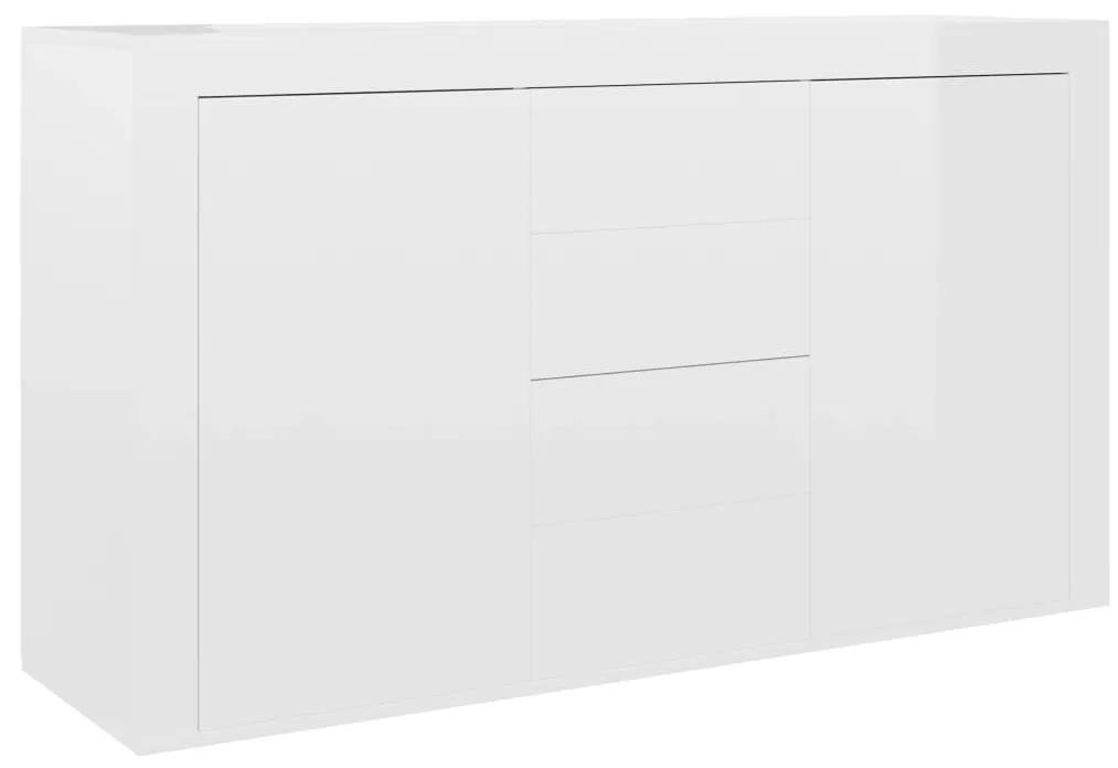 Servantă, alb extralucios, 120 x 36 x 69 cm, pal