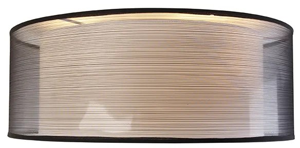 Plafoniera moderna neagra cu alba 50 cm 3 lumini - Drum Duo