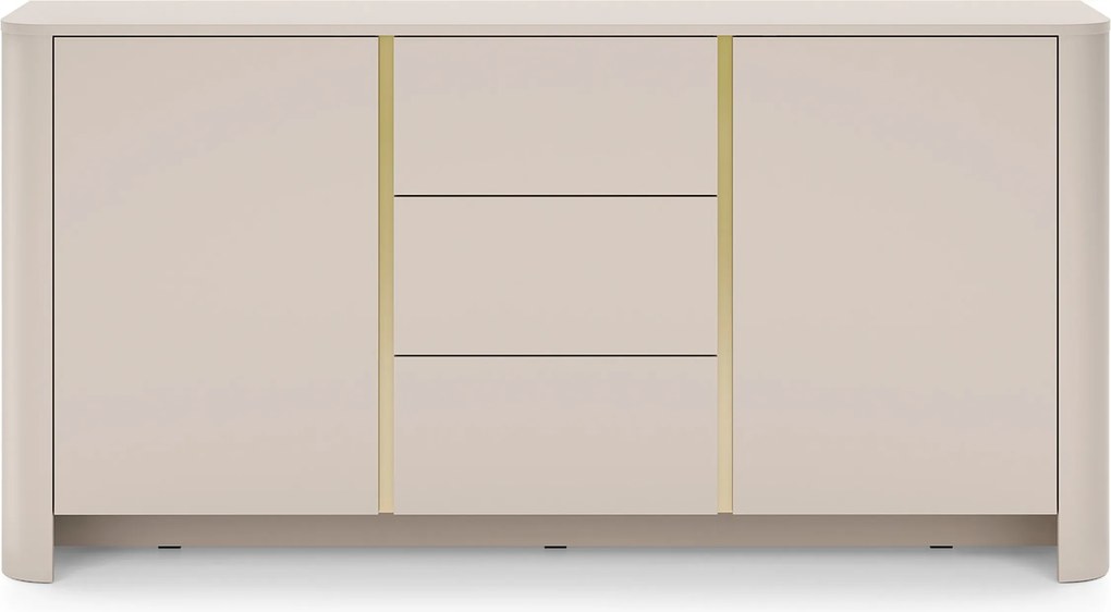 Comodă Sorrenti 168 cm cu sertare - cashmere / auriu