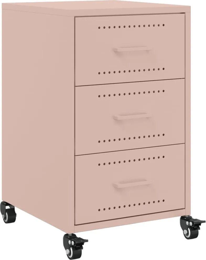 vidaXL Noptieră, roz, 36x39x59 cm, oțel