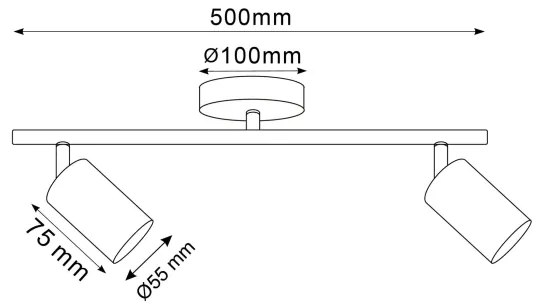 Spot GOLDIE, 2x GU10/10W/230V, auriu