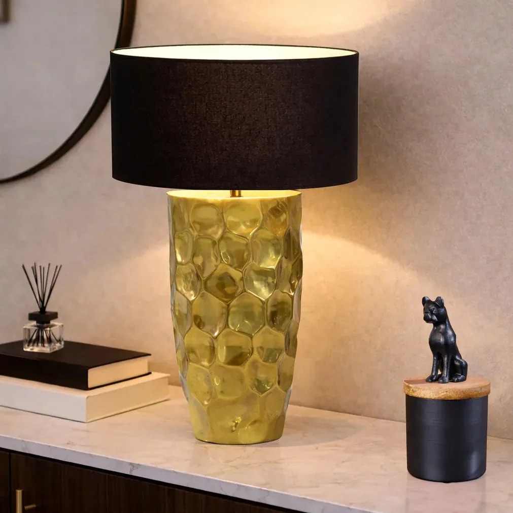 Veioza din aluminiu auriu AURELIA 55cm