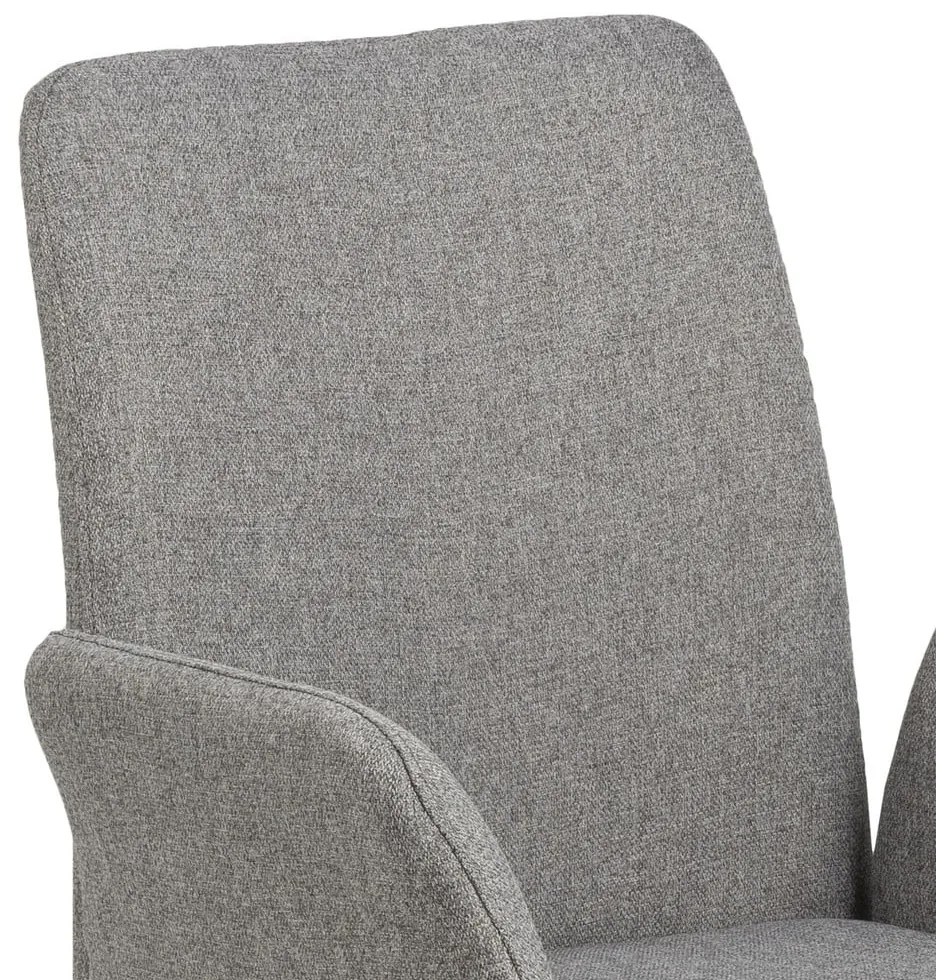 Scaun de sufragerie gri cu cotiere tapițat Naya – Actona