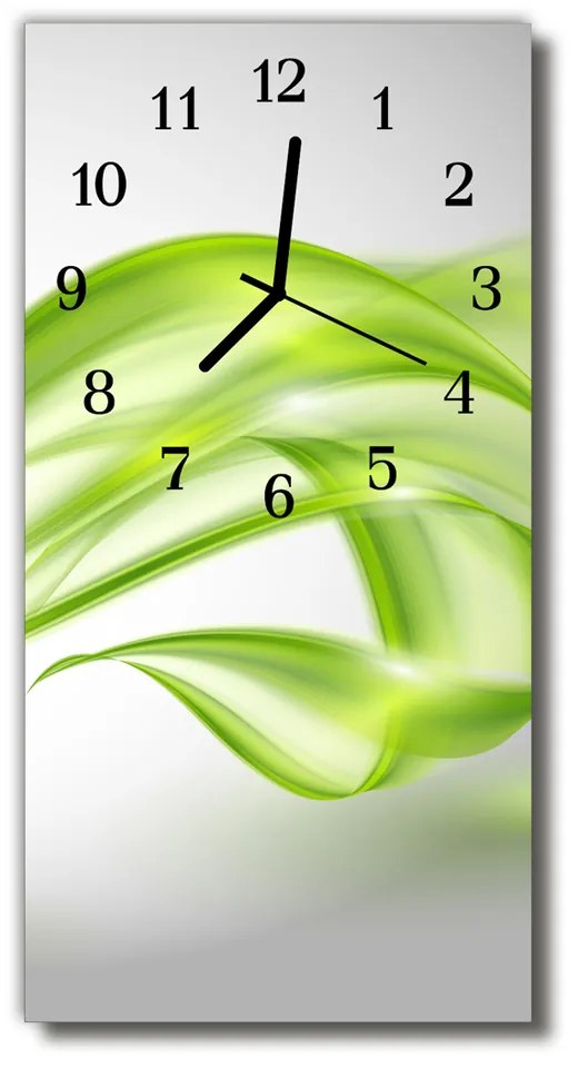 Ceas de perete din sticla vertical Linii verzi de artă rezumat