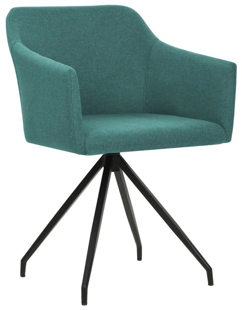 247062 vidaXL Scaune de bucătărie pivotante, 2 buc., verde, material textil