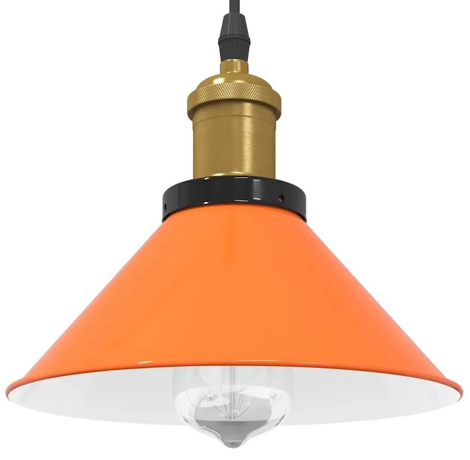 vidaXL Lampă suspendată reglabilă înălțime E27 Portocaliu lucios Metal