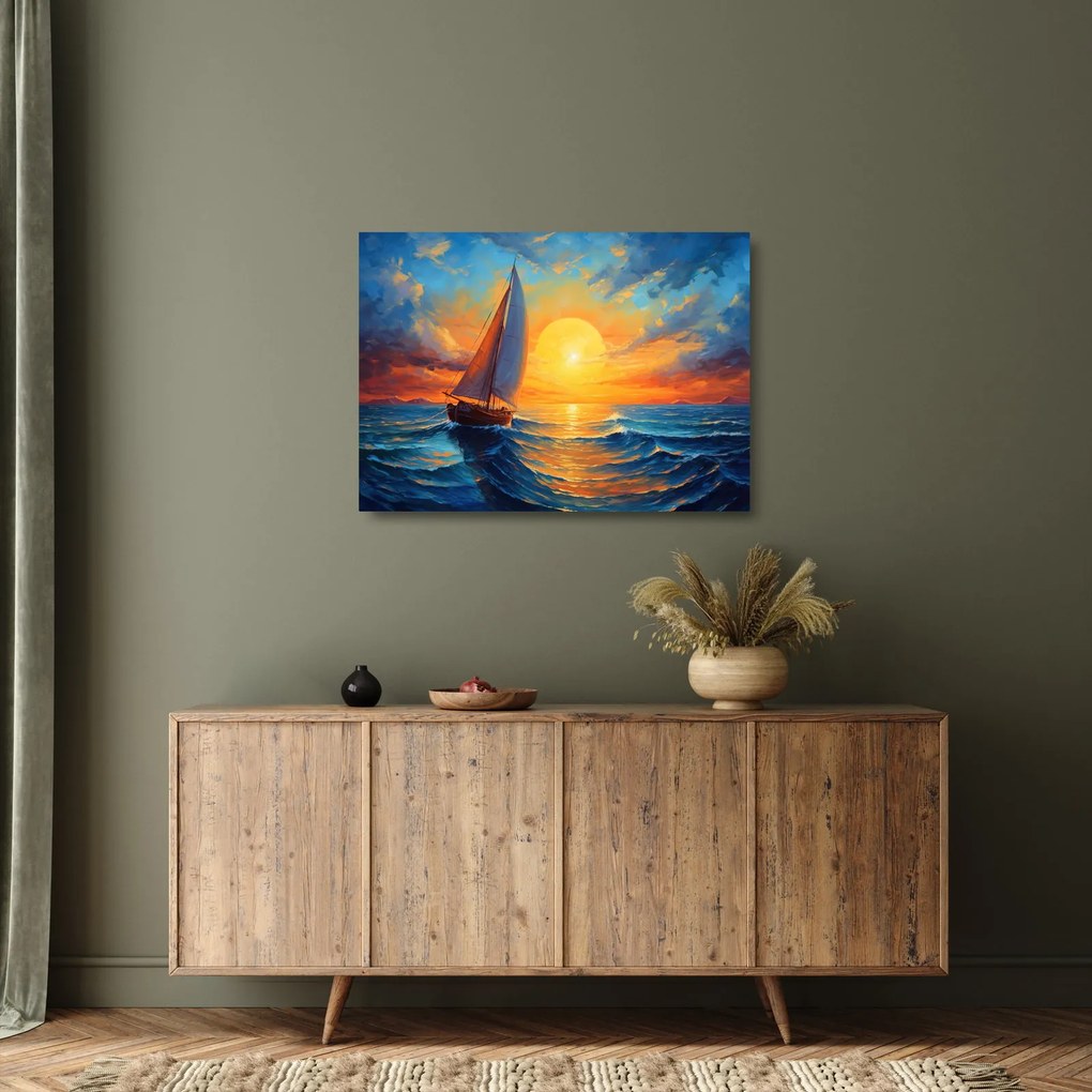 Tablou pe sticlă - Sailboats (70x50 cm)