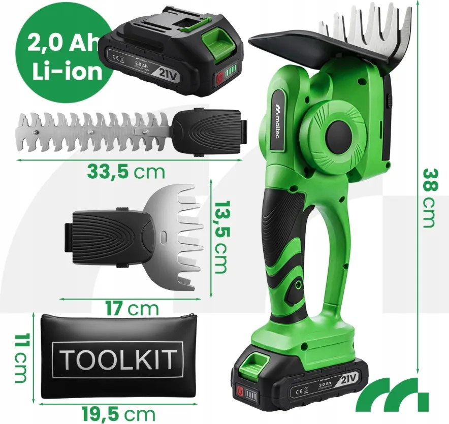 Foarfece de iarbă fără fir și tăietor de gard viu 2in1 MASTERHEDGE-500W