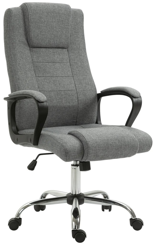 Vinsetto Scaun Birou Ergonomic cu Basculare, Înălțime și Înclinare Reglabilă, Capacitate 120 kg, 62x76x110-119 cm, Gri | Aosom Romania