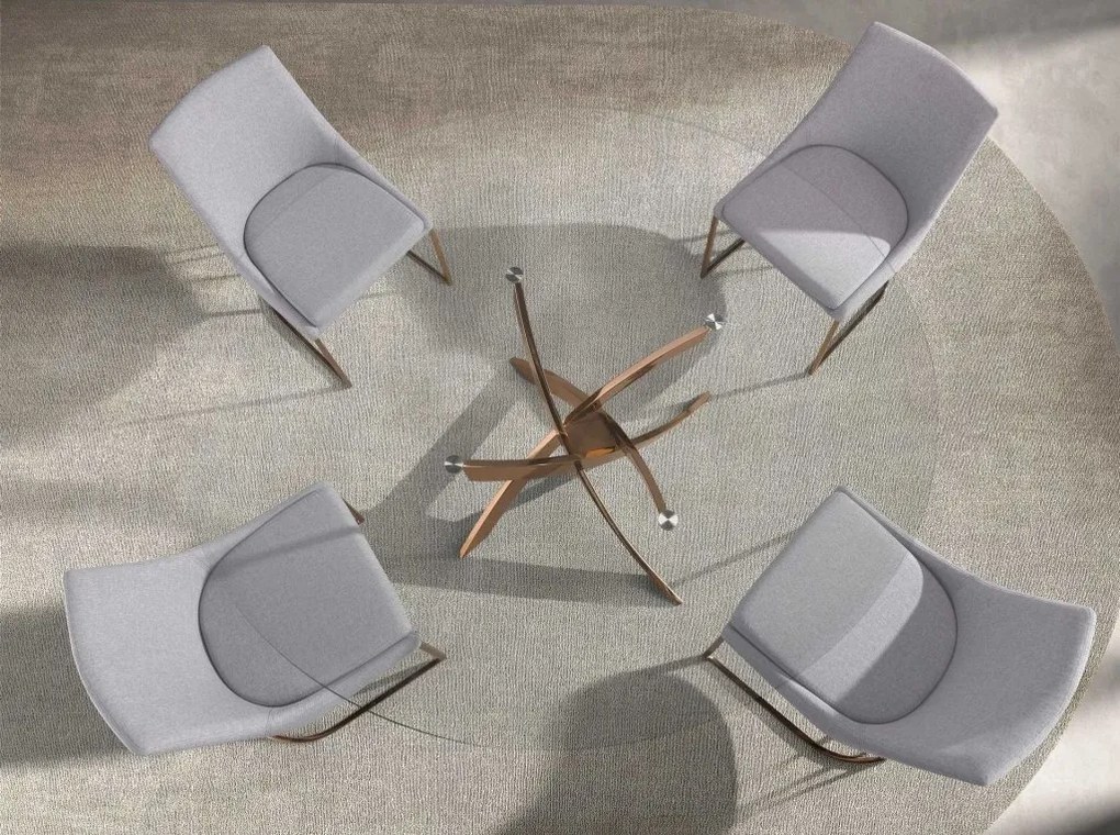 Masa rotunda design modern Veola auriu roze 130cm