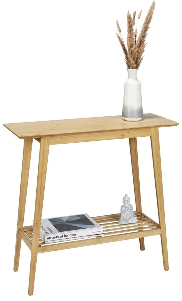 Masă consolă în culoare naturală din bambus 30x80 cm Kona – Wenko