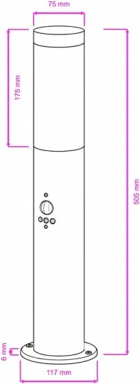 BRILAGI - Lampă de exterior cu senzor ELIA 1xE27/20W/230V IP44 50 cm antracit