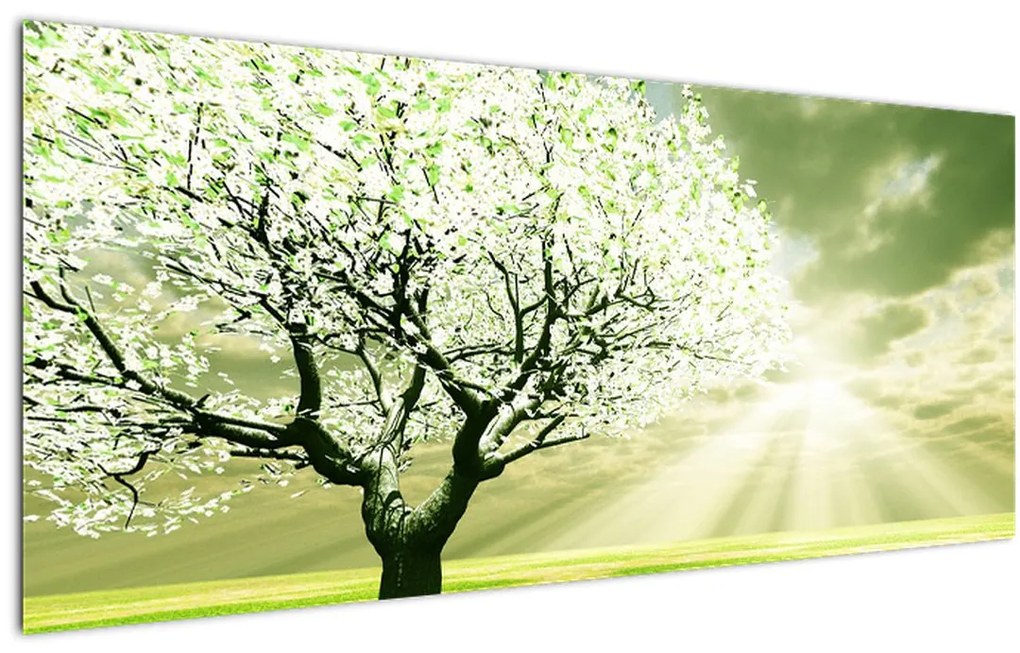Tablou cu copaci pe luncă (120x50 cm)