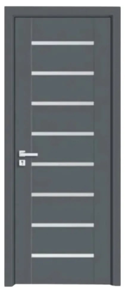Usa Interior din MDF Novo Doors ND11 LUX PREMIUM, Cadru din Lemn Masiv, KIT COMPLET, Toc Reglabil de 10 CM INCLUS, Plinta pe Ambele Parti (Culoare: