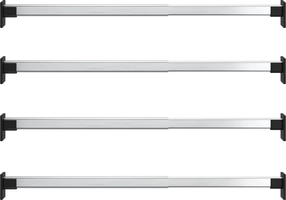 vidaXL Șine telescopice pentru dulap, 4 buc., argintiu, 58-100 cm