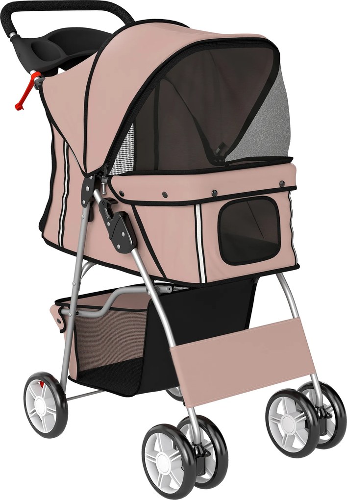 PawHut Carucior Animale Pliabil Cafeniu – 75×45×97 cm, Confort & Mobilitate | Aosom Romania