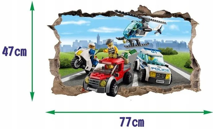 Autocolant de perete unic LEGO cu efect 3D 47 x 77 cm