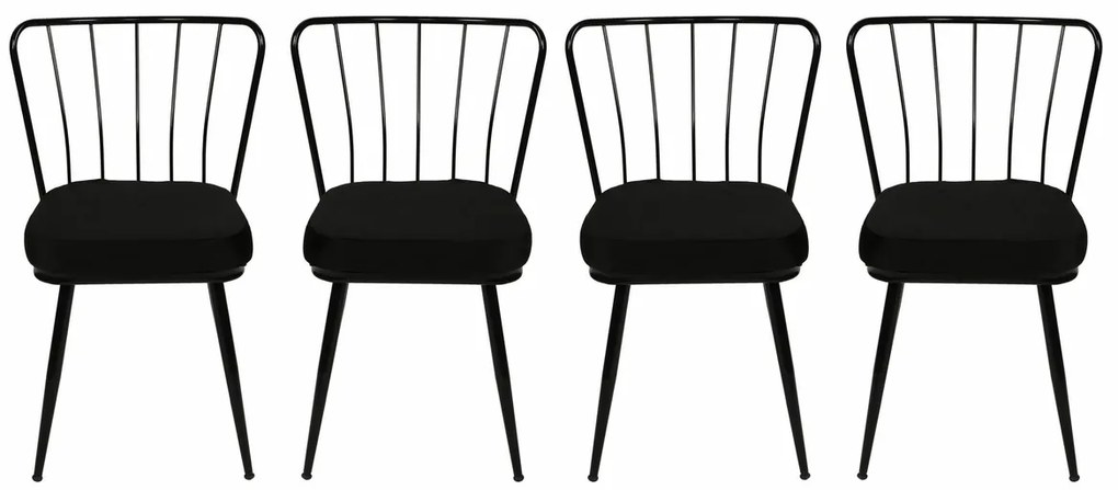 Set de scaune de sufragerie Yildiz Black, 4 buc., 4 buc