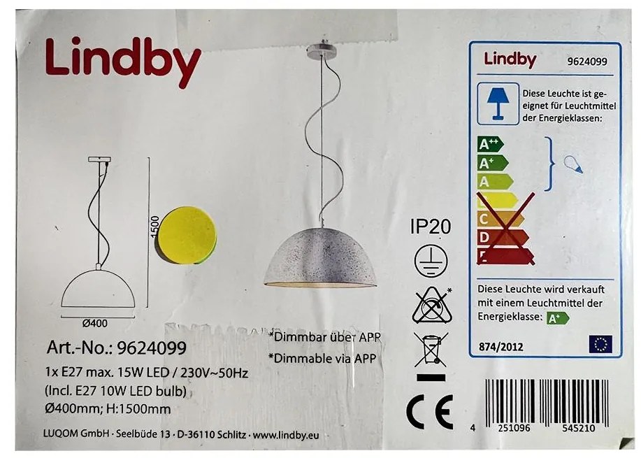 Lustră LED RGB dimabilă pe cablu CAROLLE LED/10W/230V Lindby + telecomandă