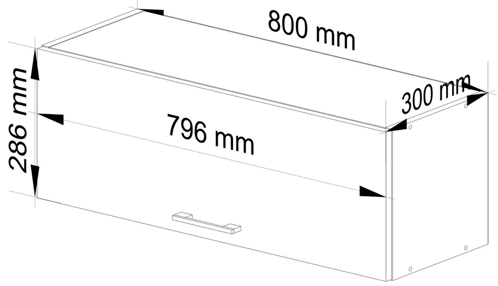 Dulap superior de bucătărie Ozara W80 G1 (alb). 1071210