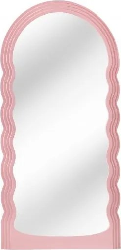 Oglinda de perete design modern Wave 160cm, roz