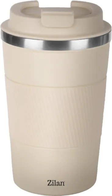 Cana de cafea Zilan ZLN9877 termos, capacitate 380ml, interior din inox, pereti dublii, crem