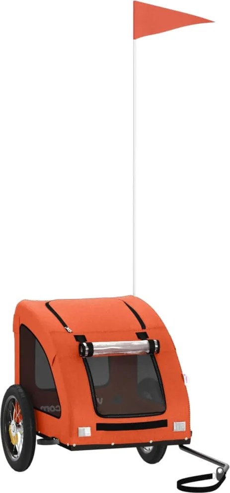 vidaXL Remorcă de bicicletă animale companie, portocaliu, oxford/fier