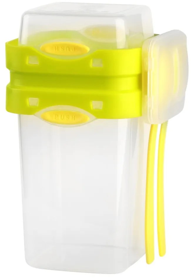 Cutie pentru prânz cu tacâmuri Vialli Design, 650ml+230m, verde