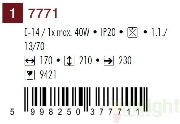 Aplica de perete Dorothea 7771 RX