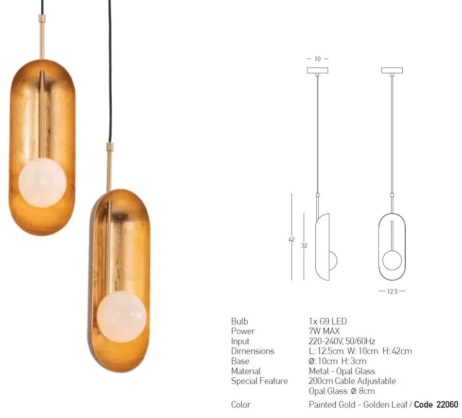 Pendul modern design decorativ Elenor auriu