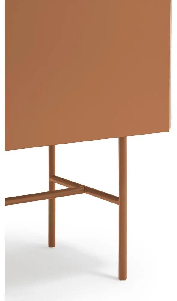 Comodă joasă cu ușă glisantă roșu cărămiziu-bej 180x91 cm Nube – Teulat